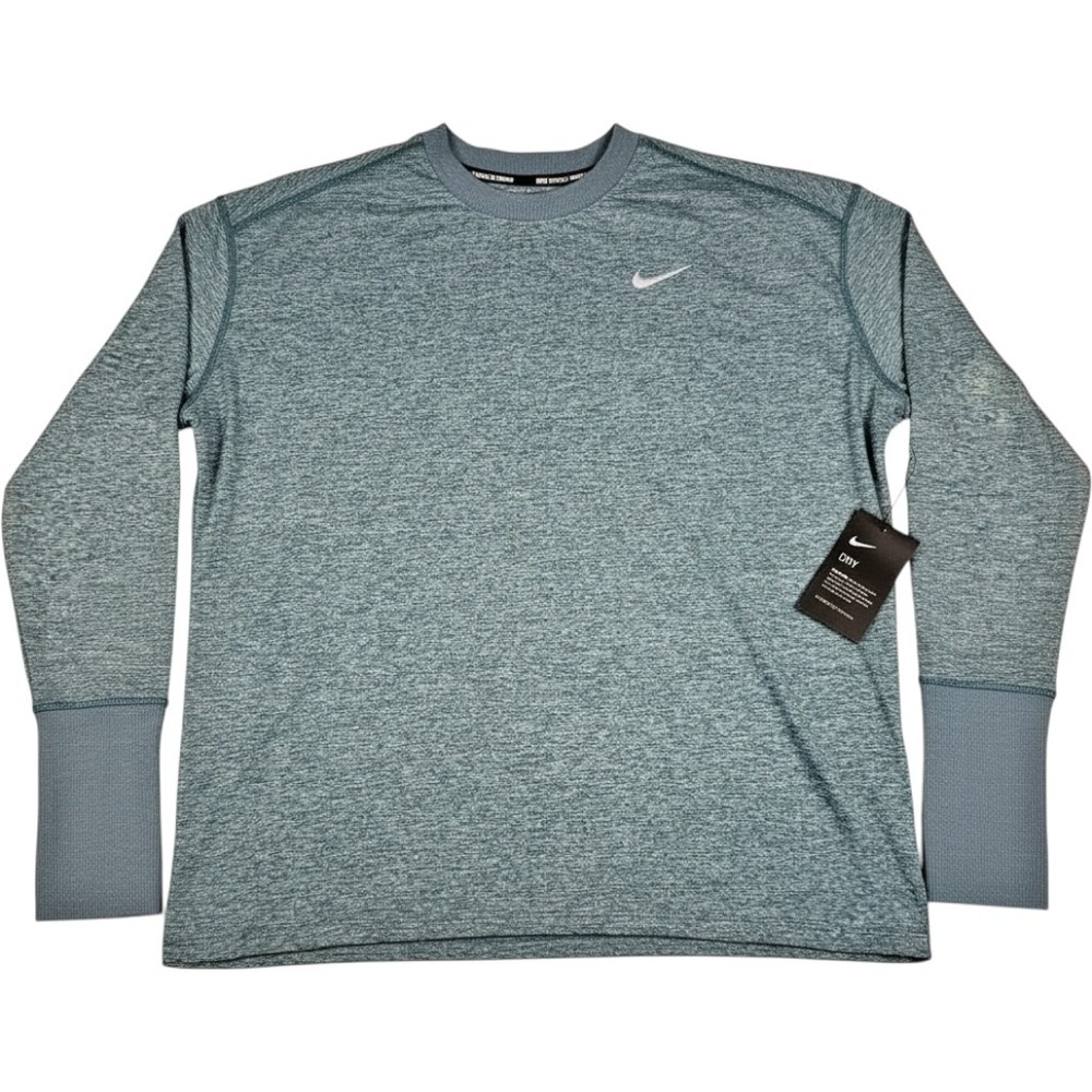 Nike Shirt Womens XL Blue‎ Dri Fit Running Long Sleeve Thumbholes New